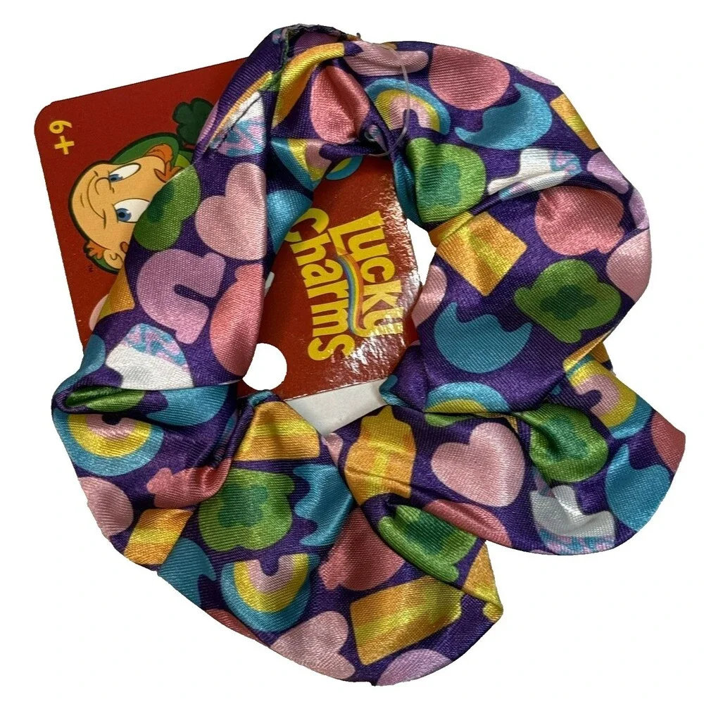 Lucky Charms Marshmallow St. Patrick's Day Girls Hair Bandana & Scrunchy Set NEW